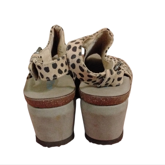 Axxiom Cheetah Print Cushioned Wedge Sandals Black and Tan Sling Back Sandals 8M - Picture 7 of 11